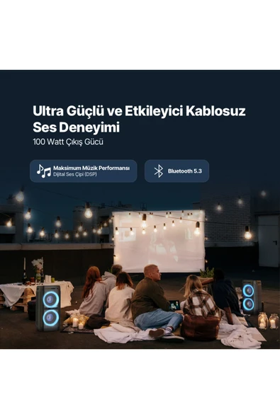 Ttec 2BH12 Carnival 100W Taşınabilir Kablosuz Bluetooth Parti Hoparlörü - 2