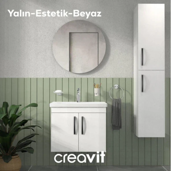 Creavit D20 Sağa Açılan Boy Dolabı Beyaz - 2