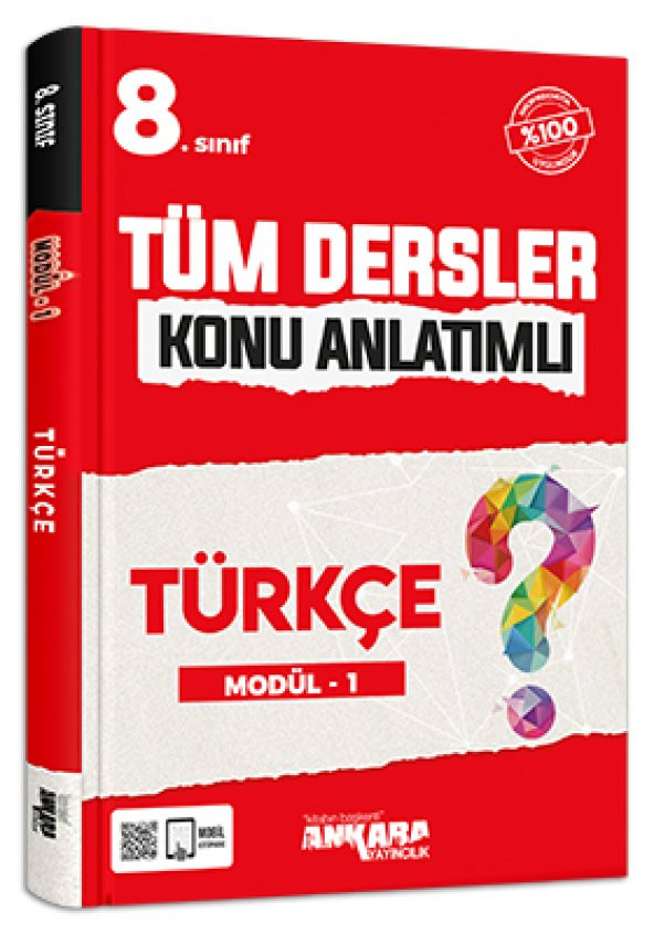 8.Sınıf Tüm Dersler Konu Anlatımlı Türkçe Modül-1 Ankara Yayınları