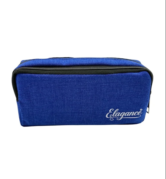 Elegance Mavi Çift Bölmeli Kalem Çantası - 2