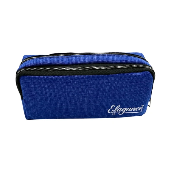 Elegance Mavi Çift Bölmeli Kalem Çantası - 3
