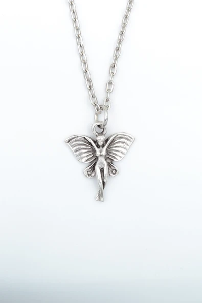 Peri Kızı Gümüş Kaplama Düz Zincir Kolye ürün görseli 1