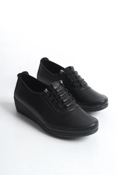 Kadın Dolgu Topuk Ayakkabı Comfort Taban Ortopedik Tam Kalıp Günlük Ayakkabı - Resim 4