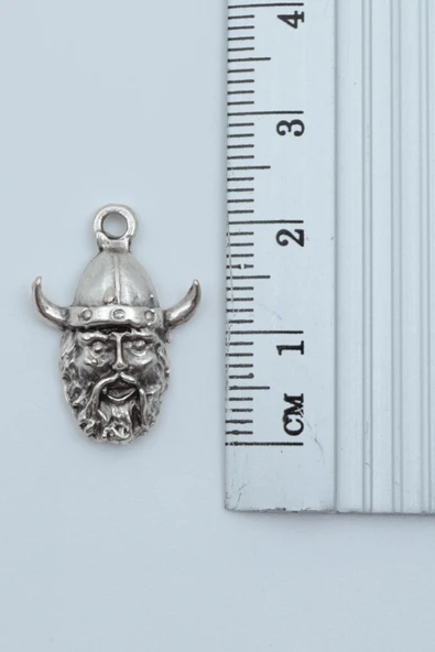 Minimal Viking Savaşçı Gümüş Kaplama Düz Zincir Kolye - Resim 3