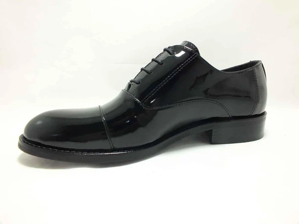 Çarıkçım Hakiki Deri Erkek Ayakkabı Siyah-Rugan 114 947 - 2