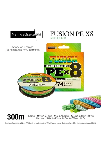 Osaka NANIWAOSAKASHI FUSION 8X 300MT MULTICOLOR 0,27MM