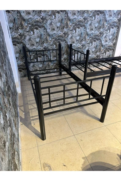 ASLANSTORE AGS Ranza, Metal Ranza, Ayrılabilir, 90x190 Cm Siyah - 6