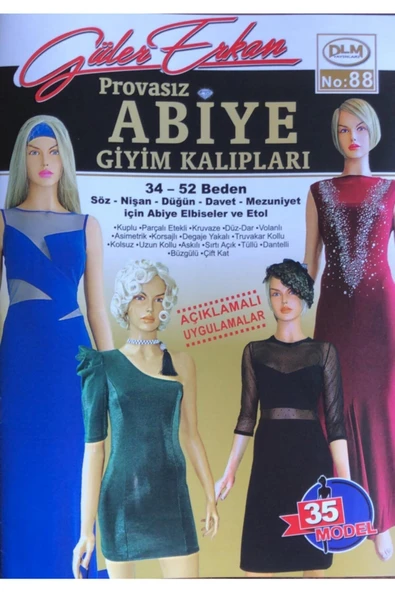 Dilem Yayınları Güler Erkan Provasız Abiye Giyim Kalıpları No:88 ürün görseli 1