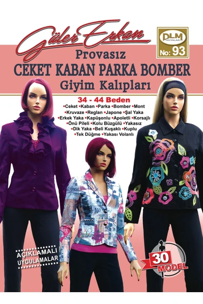 Güler Erkan Provasız Ceket Kaban Parka Bomber Giyim Kalıpları ürün görseli 1