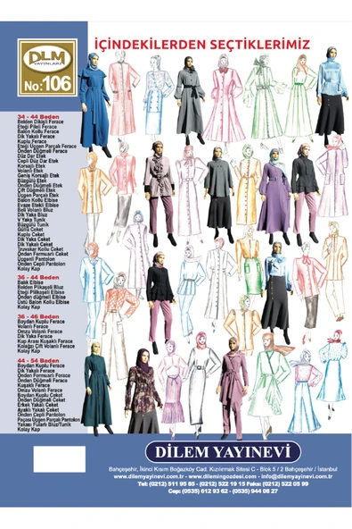 Güler Erkan Provasız Moda Ferace Giyim Kalıpları - Kalıp No 106 - Resim 2