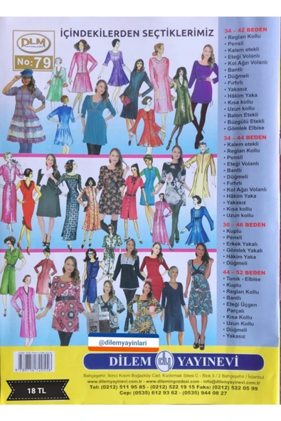 Dilem Yayınları Güler Erkan Provasız Elbise Giyim Kalıpları No:79 - 2