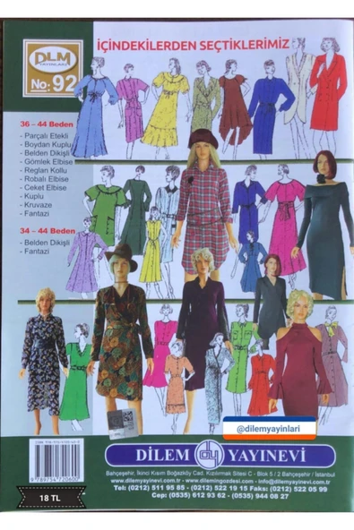 Dilem Yayınları Güler Erkan Provasız Çeşitli Elbise Giyim Kalıpları No:92 - 2