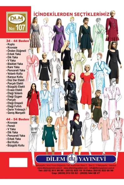 Dilem Yayınları Güler Erkan Provasız Moda Elbise Kalıpları No:107 Model - 29 No - Resim 2