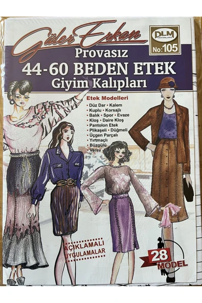 Güler Erkan Provasız 44-60 Beden Etek Giyim Kalıpları No:105 - Resim 3