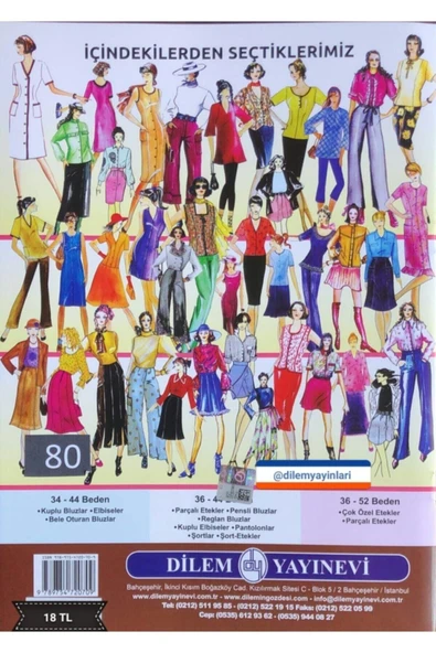 Dilem Yayınları Güler Erkan Yeni Herçeşit Provasız Giyim Kalıpları No:80 - Resim 2