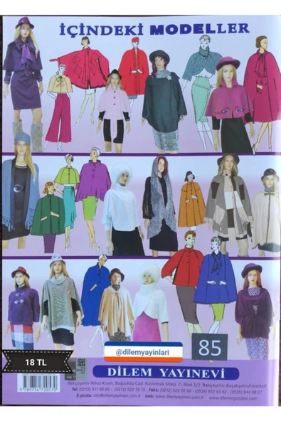 Dilem Yayınları Güler Erkan Provasız Pelerin Panço Kap Giyim Kalıpları No:85 - Resim 2