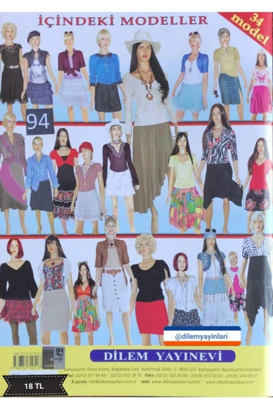 Dilem Yayınları Güler Erkan Moda-2 Provasız Etek Giyim Kalıpları No 94 - Resim 2