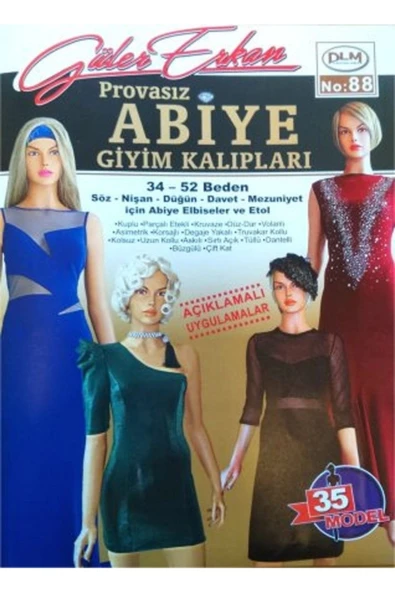 Dilem Yayınları Güler Erken 36-52 Beden Provasız Abiye Giyim Kalıpları Sayı 88 ürün görseli 1