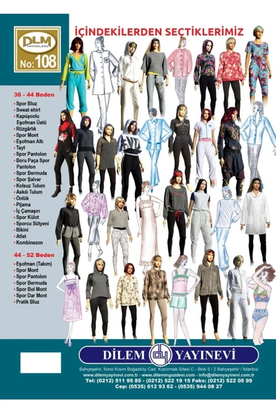 Dilem Yayınları Güler Erkan Provasız Spor Giyim Kalıpları 34-54 Beden Sayı:108 - Resim 2
