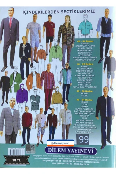 Dilem Yayınları Güler Erkan Provasız Erkek Giyim Kalıpları No 99 - Resim 2