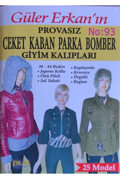 Dilem Yayınları Güler Erkan Provasız Ceket Kaban Parka Bomber Giyim Kalıpları No:93 ürün görseli 1