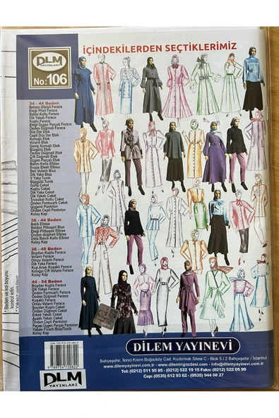 Güler Erkan Provasız Moda Ferace Giyim Kalıpları - Kalıp No 106 - Resim 4