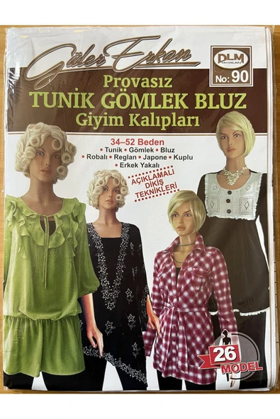 Güler Erkan Provasız Tunik Gömlek Bluz Giyim Kalıpları - Resim 4