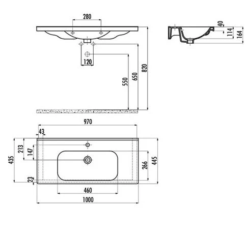 Creavit EK100 Eksen Etajerli Mobilya Dolap Uyumlu 45 x 100 cm Lavabo - 3