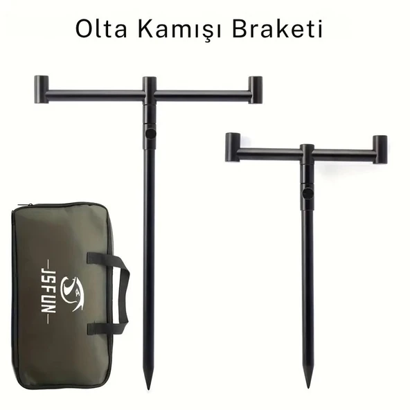 Monozone Olta Çubuğu Tutacağı 2 Rods Kit Ayak Çantalı Buzz Sticks Buzzbar Bankstick 20x30x50cm - Resim 6