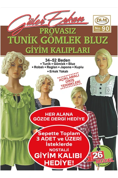 Güler Erkan Provasız Tunik Gömlek Bluz Giyim Kalıpları ürün görseli 1