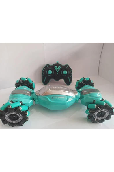 TİLATOYS Boratila Toys2.4ghz Uzaktan Kumandalı 360 Derece Dönen Giden Drift Atan Işıklı Yeşil Akrobat Araba - 3