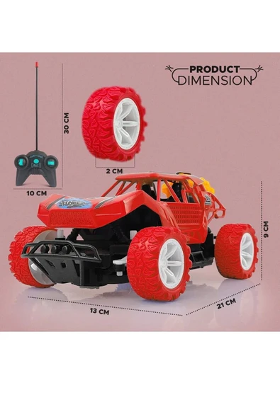 DEKANTOYS Uzaktan Kumandalı Şarjlı Duman Çıkaran Atan Işıklı Jip  Poyraz Oyuncak Araba 20 Cm - 2