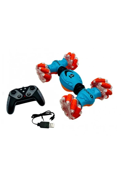 DEKANTOYS 2.4ghz Uzaktan Kumandalı 360 Derece Dönen Yan Yan Giden Drift Atan Işıklı Akrobat Araba - 2