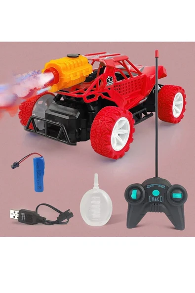 DEKANTOYS Uzaktan Kumandalı Şarjlı Duman Çıkaran Atan Işıklı Jip  Poyraz Oyuncak Araba 20 Cm - 3