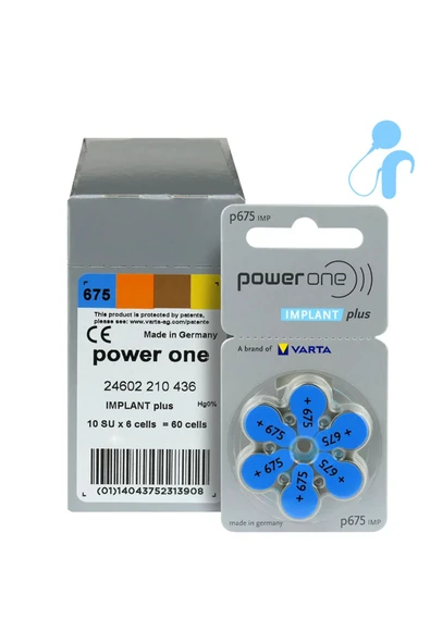POWERONE Implant Plus 675 Işitme Cihazı Pili 60 Adet , Koklear Implant Pili , Cochlear Pili - 3