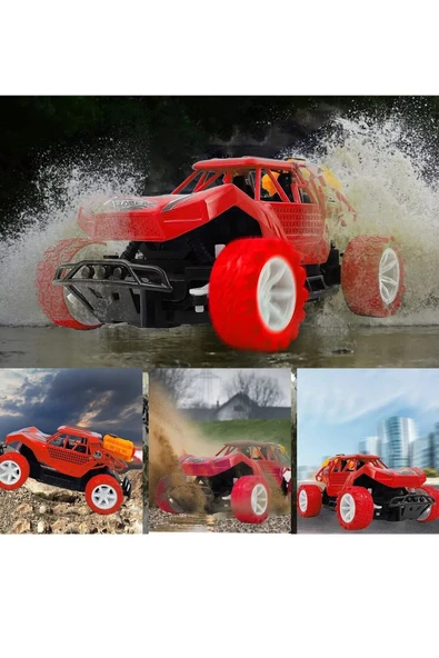 DEKANTOYS Uzaktan Kumandalı Şarjlı Duman Çıkaran Atan Işıklı Jip  Poyraz Oyuncak Araba 20 Cm - 5