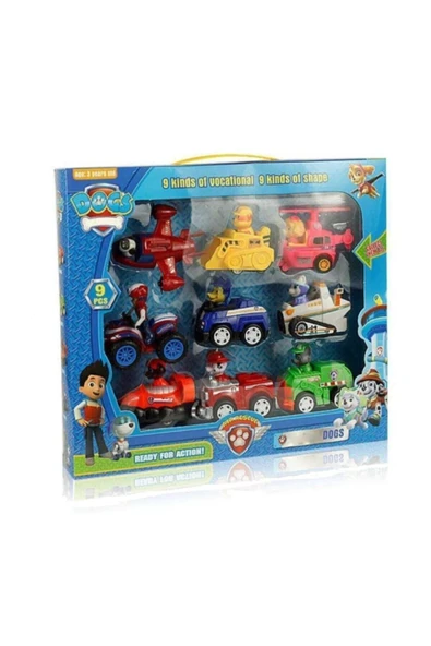 CAN ALİ TOYS Paw Patrol 9 Parça Oyuncak Figür Set