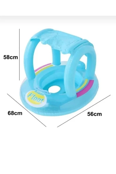 DEKANTOYS Gölgelikli Oturaklı Simit, Bebek Yüzme Simidi, Şişme Deniz Simidi - 2