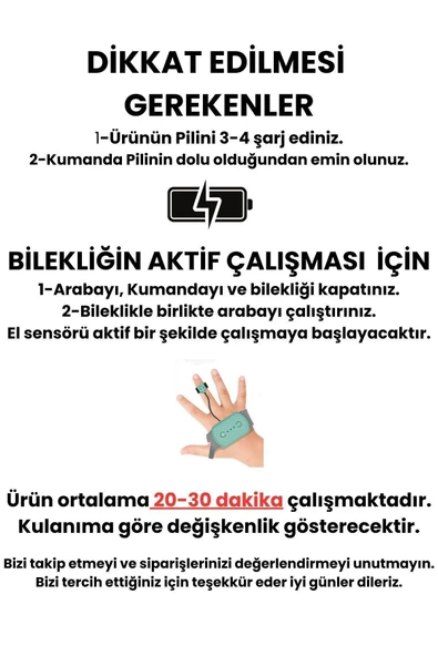 TRENDZONE Şarjlı El Sensörlü Akrobat Araba 25cm - Bilekten Kontrollü Uzaktan Kumandalı Full Fonksiyon Araba - 4