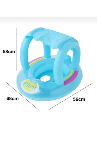 DEKANTOYS Şişme Gölgelikli Bebe Flotörü Oturaklı Simit - Resim 4