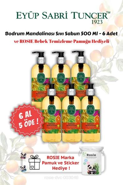 Eyüp Sabri Tuncer Bodrum Mandalinası Doğal Zeytinyağlı Sıvı Sabun 500 ml ürün görseli