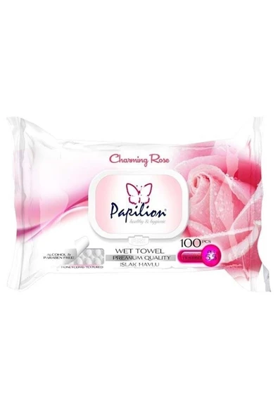 Papilion Gül Kokulu 100 Yaprak Islak Mendil