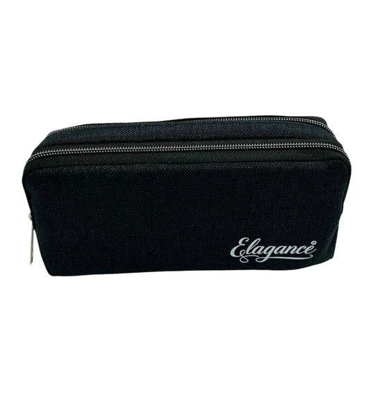 Elegance Siyah Çift Bölmeli Kalem Çantası - Resim 2