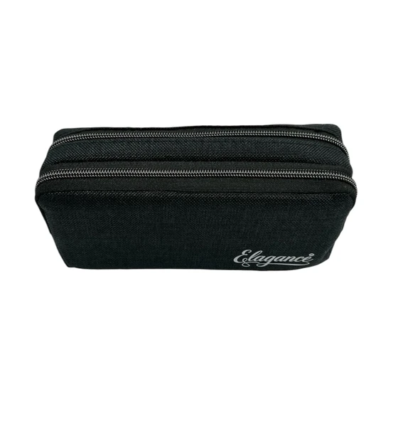 Elegance Siyah Çift Bölmeli Kalem Çantası - Resim 5