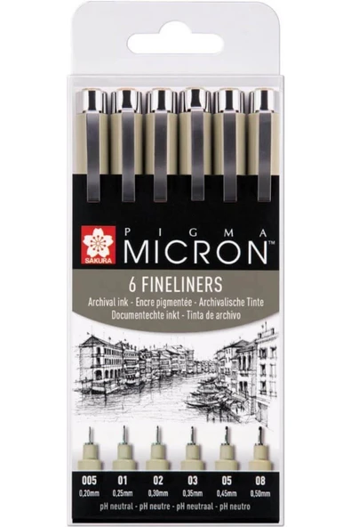 Pıgma Mıcron Siyah Set 6'lı
