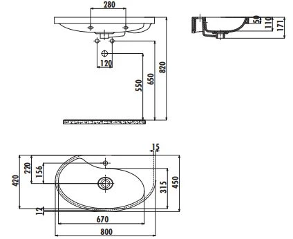 Creavit MA037 38x38 cm Mare Tezgahaltı Lavabo - 2