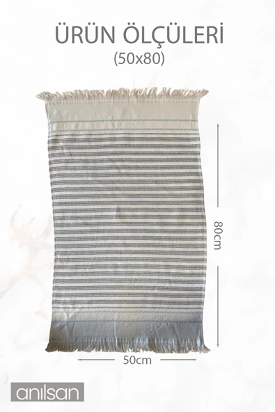 Kumsal Efsanesi Çizgi Detay Plaj Havlusu %100 Pamuk 50x80 - 3