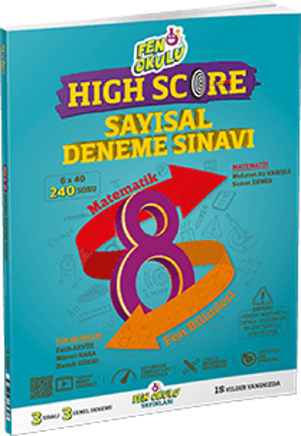 Fen Okulu 8. Sınıf Sayısal High Score Deneme Fen Okulu Yayınları