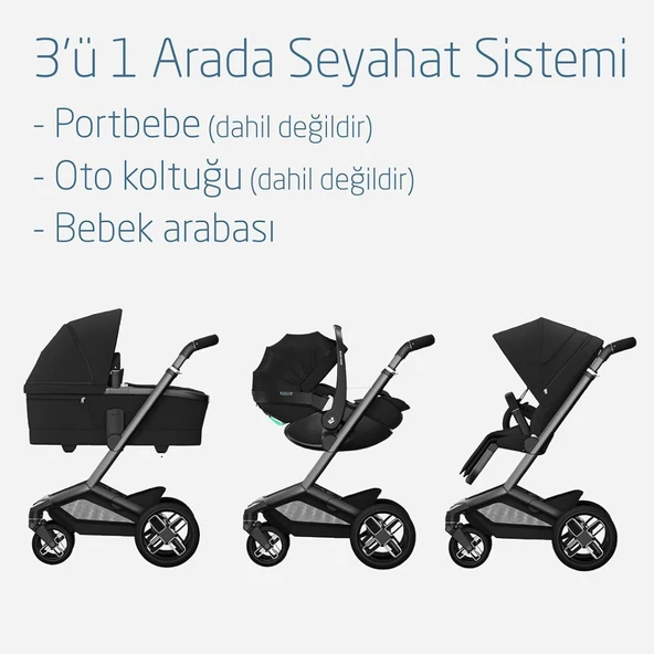 Maxi-Cosi Fame Led Işıklı Entegre Telefon Şarj Üniteli Premium Bebek Arabası Twillic Black - 8