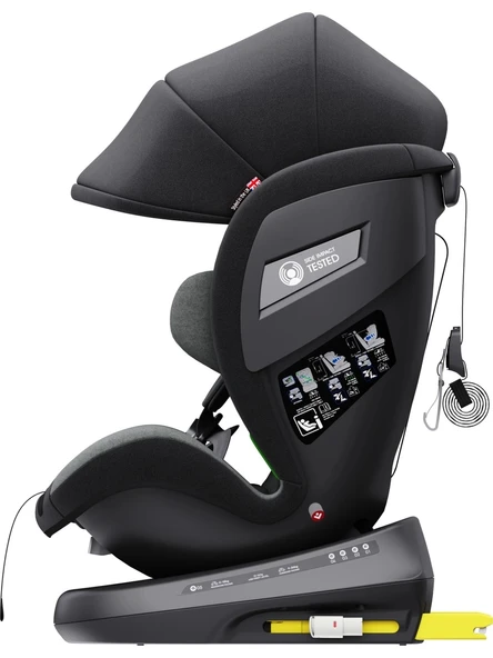 Yoyko Bear 360 Derece Dönebilir Yatabilir 0-36 Kg Isofixli Oto Koltuğu Gri - Resim 5